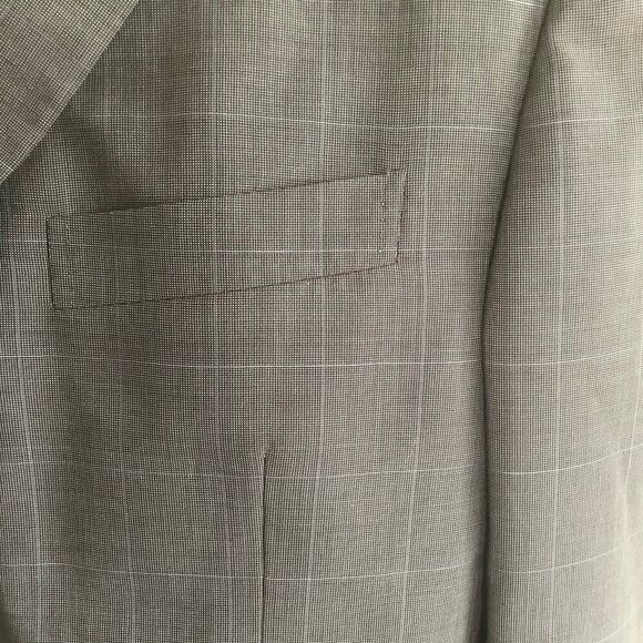 BARNEYS NEW YORK 48C Wool Sport Coat Suit Blazer Window Pane Check Gray Blue 48 - Picture 3 of 8
